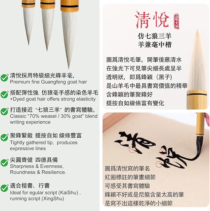 Professional Chinese Calligraphy Set, Extra fine Calligraphy Brush, 250ml Light-Glue Ink, 50pc Paper, Ink stone, Chinese brush set Gift Set Sumi set with Portable Roll-up Felt Mat (5pcs Set)