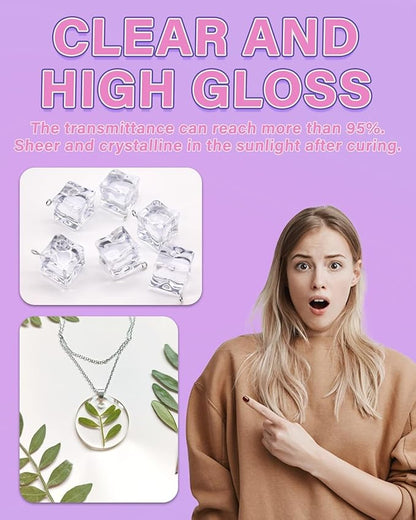 ButiResin 2000g UV Resin, UV Resin Clear - Fast Curing, Crystal Clear, Odourless, Low Viscosity & Hard Type, UV Resin Kit for DIY Jewelry Making, Casting, and Coating Crafts