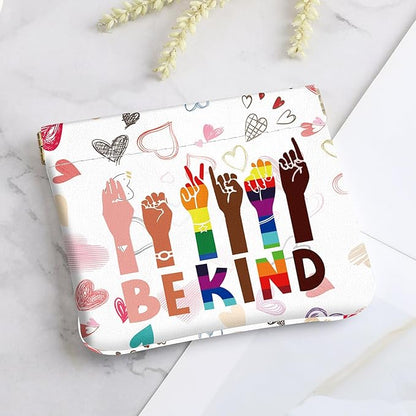 2Pcs PU Leather Small Squeeze Coin Purse Pouch Mini coin Bag Unique And Cute Wallet Cosmetic Bags Change Bag For Women Girls Men （Fingers and Rainbows