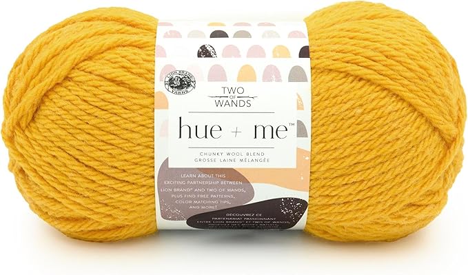 Lion Brand Yarn, Hue + Me Chunky Yarn for Crocheting, Knitting, and Crafts, Sunflower, 1 Pack