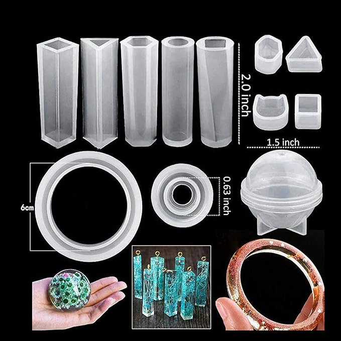 Srutueo 148 Pieces Resin Jewelry Making Kit, Silicone Casting Mold for Beginners with Molds, Resin Kits and Tools Set
