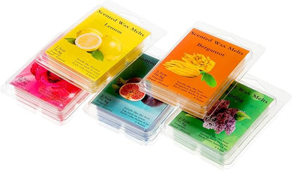 Patelai 30 Pieces Wax Melt Molds Containers 6 Cavity Clear Empty Plastic Wax Melt Clamshell Mould Empty Pet Mould Cube Tray for Candle Soap Making, 4.15 x 3 Inch