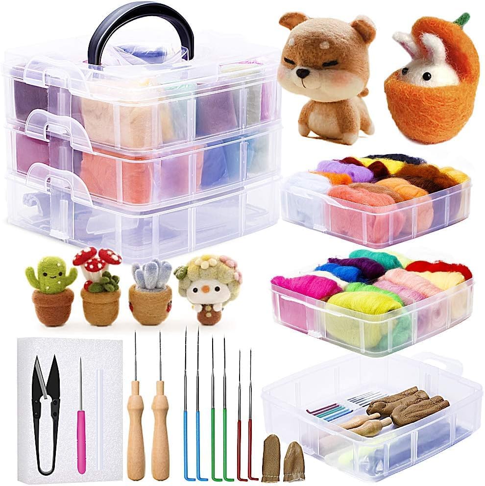 JUPEAN Needle Felting Kits for Beginners Adults Needle Felting Supplies by Jupean