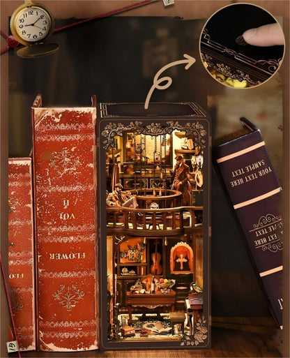 DIY Miniature House Kit, Mini House Building Kit, DIY Book Nook Kit, Tiny Model House for Adults to Build, Beginner 3D Wooden Book Nook, for Family Friends (Detective Time) - Image 7
