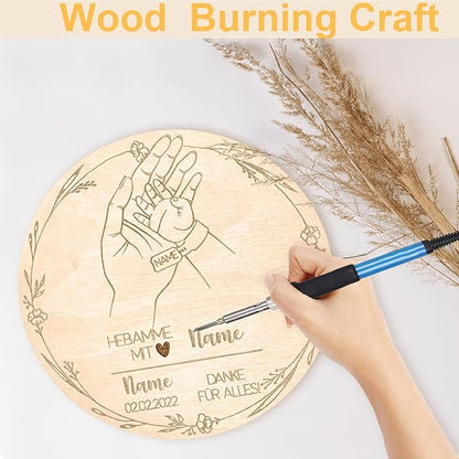 12 Inch Wood Circles for Crafts, 10Pcs Unfinished Wood Rounds with Holders for Cricut Projects, Burning, Painting, Door Hanger, DIY Wooden Crafts Holiday Christmas Thanksgiving Day Home Decor(10PCS)