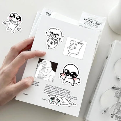 PRSTINCOL Meme Sticker Book, 30 Sheets 460+ Pcs, Black and White Funny Meme Stickers for Adults and Teens, Die Cut Vinyl Stickers for Journaling Scrapbooking DIY