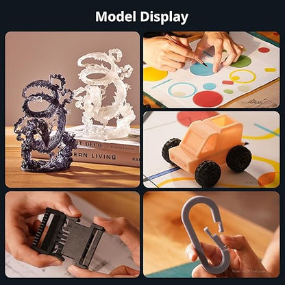 ANYCUBIC 3D Printer Resin Bundle, ABS-Like 3.0 Resin for 8K/14K/16K 3D Printing, Strong Strength, High Precision, Low Odor, Wide Compatibility for All LCD Resin 3D Printers (White, 4kg)