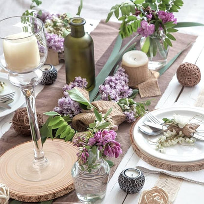 Maputune 8 Pcs 6-7 in Large Unfinished Wood Slices for Centerpieces, Natural Rustic Wooden Plate for DIY Craft, Round Wood Chips for Signage Painting Wedding Party Christmas Decor