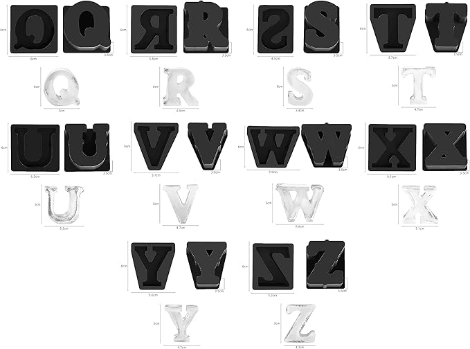 26 Pack Letter Ice Cube Molds - Alphabet Resin Clay Jewelry Casting Molds for Resin, Candle Making & Craft Supplies
