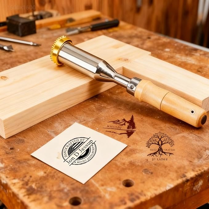 KAINSY Custom Branding Iron for Wood - Electric Branding Irons Personalized Wood Burning Letter Stamps - Mark Your Logo/Text into Metal Stamp for Leather Food Meat - Woodworking Tools Handmade Gifts