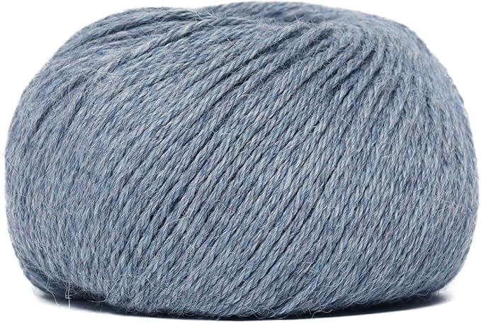 100% Baby Alpaca Yarn Wool Set of 6 Skeins (300 Grams) DK Weight - Made in Peru - Heavenly Soft and Perfect for Knitting and Crocheting (Heather Sky Blue, DK - 6 Skeins)