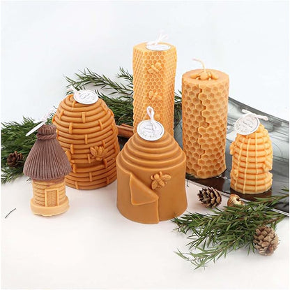 Grainrain 3D Bee Candle Molds Honeycomb Silicone Soap Mold Wax Mold Candle Making Mould (SXY037)