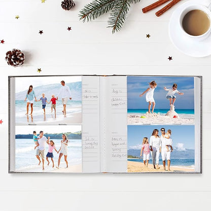 Mublalbum Photo Album 4x6 200 Photos Linen Cover with Memo Areas Photobook Pictures Book for Wedding Family Baby and Vacation (Purple)