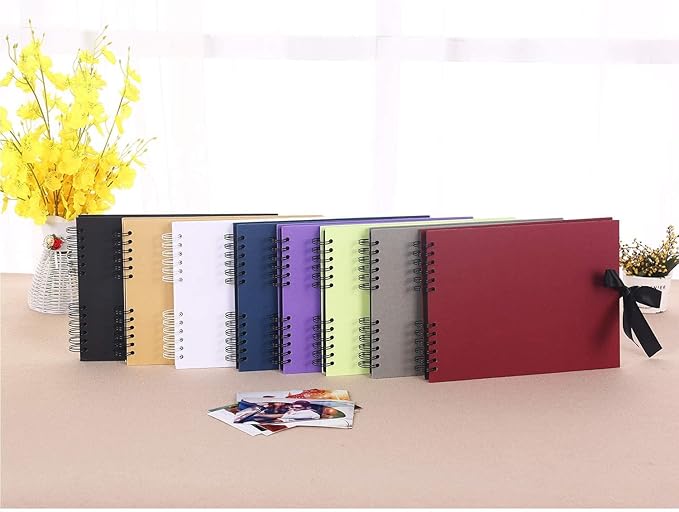 Vienrose Scrapbook Album 80 Pages, DIY Photo Album with Accessories, Red Kraft Paper Memory Book for Wedding, Birthday, Travel, Valentine, Mother’s Day, 11x8 Inches