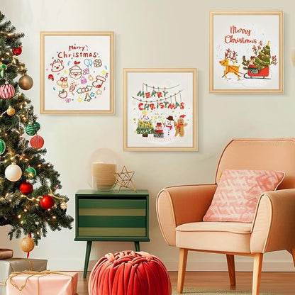 Christmas Embroidery Kits: 3 Pack Cross Stitch Kit for Beginners Adults, DIY Ornaments Craft Kit with All Tools & Instructions, Stamped Hand Embroidery Starter Kit for Holiday Crafts & Xmas Home Decor