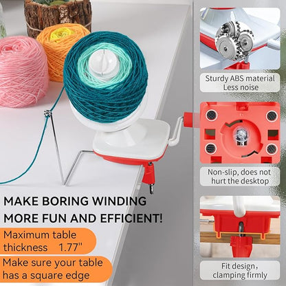 SPEENSUN Yarn Spinner, 3.5 OZ Easy-to-Install and Efficiently Yarn Cake Winder with Lower Noise, Robust ABS Material Ball Winder for Yarns Below Size 5, Best for Crochet and Knitting Lover