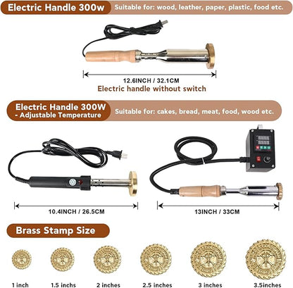 Terwex Custom Electric Branding Iron for Wood, Branding Irons Personalized with Stand, Wood Burning Tool Leather Branding Iron, Woodworking Tools for DIY Crafts Handmade Lover Gift(Electric Handle)