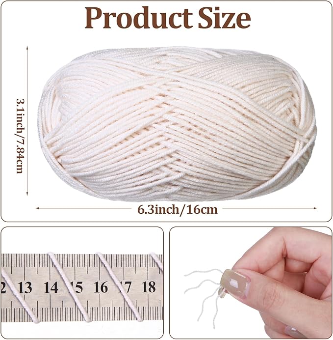 24 Skeins Soft Cotton Yarn Total 2880 Yards Assorted Colors Yarn for Crocheting and Knitting 4 Ply Acrylic Gauze for DIY Crafts Project, Each Skein 1.76 Oz/120 Yard(Gray Series)