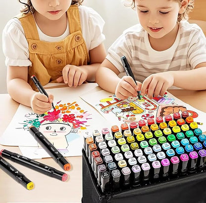 IMAGLINTS Alcohol Markers 262 Colors with Base Drawing Pen Dual Tip Art Markers for Sketch Anime Illustrations