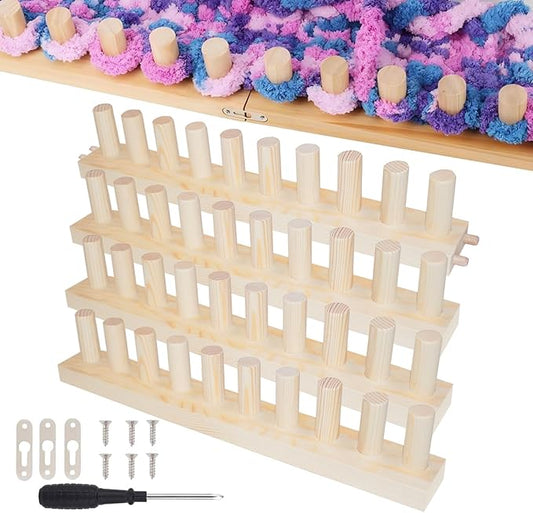 PULJOGDE 62" Chunky Blanket Loom,Wooden Loom for Chunky Blanket, Loom for Chunky Yarn, Frame Beginner Friendly Yarn Craft for Home Decor & Large Throw Blankets