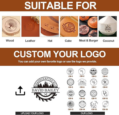 Terwex Custom Electric Branding Iron for Wood, Branding Irons Personalized with Stand, Wood Burning Tool Leather Branding Iron, Woodworking Tools for DIY Crafts Handmade Lover Gift(Electric Handle)