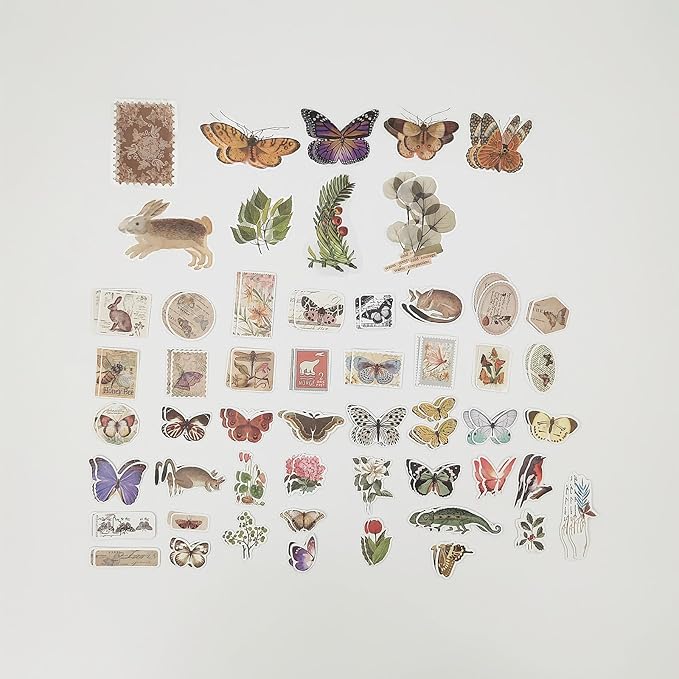 251PCS Vintage Scrapbook Supplies Pack, Scrapbooking Paper and Stickers Ephemera Bundle Junk Journal Kit for Art Aesthetic Journaling Collage Decoupage Craft (Flowers and Birds)