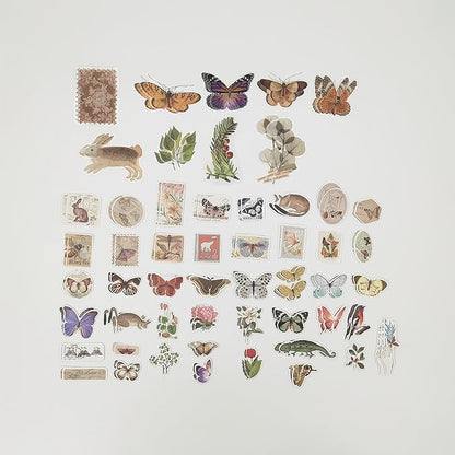 251PCS Vintage Scrapbook Supplies Pack, Scrapbooking Paper and Stickers Ephemera Bundle Junk Journal Kit for Art Aesthetic Journaling Collage Decoupage Craft (Flowers and Birds)