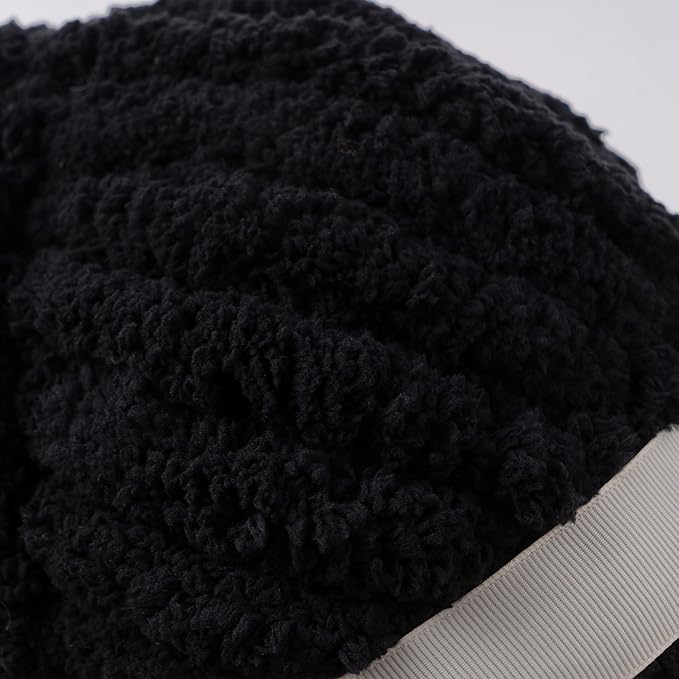 Black Jumbo Chunky Chenille Yarn for Crocheting, Thick Plush Yarn for Hand Knitting Blankets, Super Soft Bulky Yarn for DIY Projects, 2 Jumbo Pack
