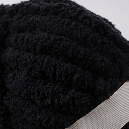Black Jumbo Chunky Chenille Yarn for Crocheting, Thick Plush Yarn for Hand Knitting Blankets, Super Soft Bulky Yarn for DIY Projects, 2 Jumbo Pack