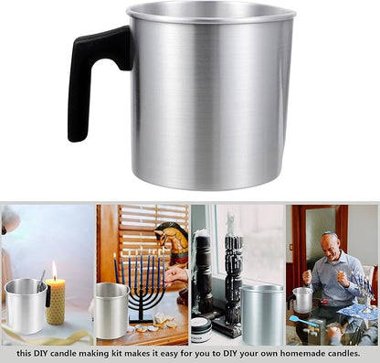 DIYEAH Stainless Steel Candle Making Pouring Pot with Dripless Spout DIY Candle Crafts Tool for Wax Melting Suitable for Adults Random Color