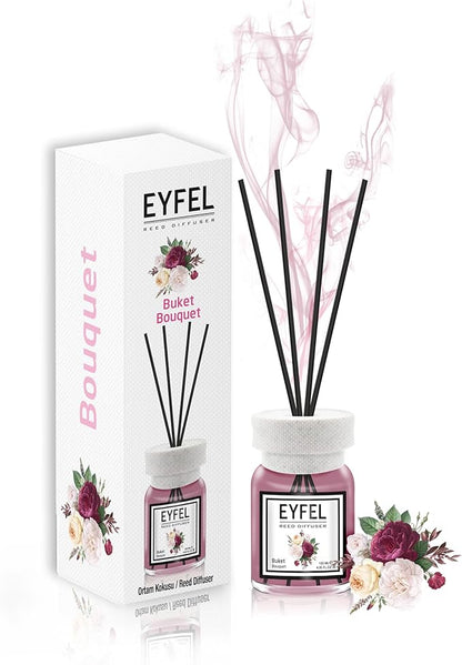 EYFEL Reed Diffusers for Home – Bouquet Reed Diffuser Set 4.05 fl oz Oil Diffuser Sticks, Bathroom Diffuser, Home Fragrances, Scented Sticks, Home Décor