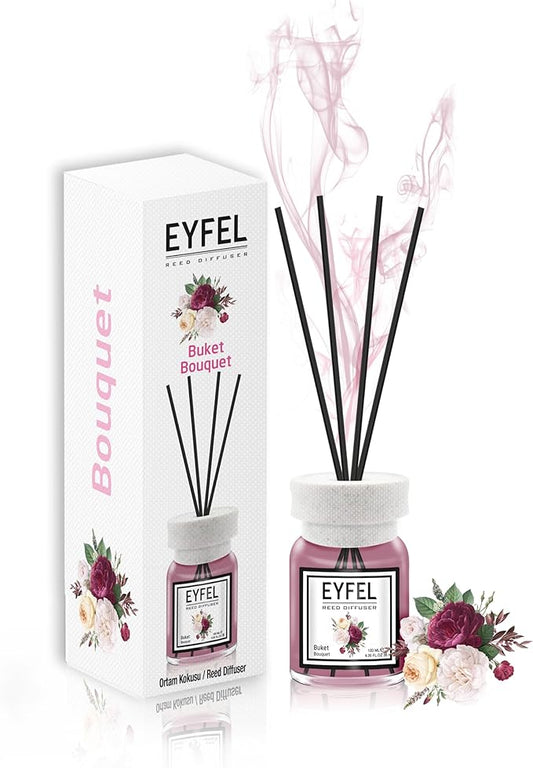 EYFEL Reed Diffusers for Home – Bouquet Reed Diffuser Set 4.05 fl oz Oil Diffuser Sticks, Bathroom Diffuser, Home Fragrances, Scented Sticks, Home Décor
