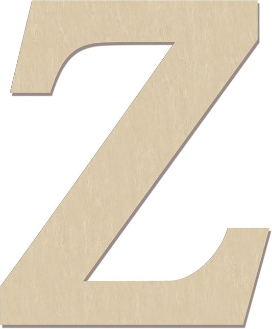 HILAZA 12 Inch Large Wooden Greek Letters, Unfinished Big Wood Letters for Wall Decor, DIY Crafts, Parties Wedding Christmas Home Decoration, Letter Zeta (Ζ)
