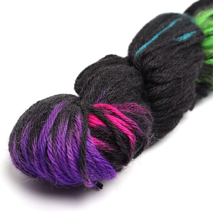 100% Baby Alpaca Yarn Wool 100g Hank DK Weight Hand Dyed Made in Peru - Heavenly Soft and Perfect for Knitting and Crocheting (Midnight Carnival, DK Hand Dyed - 100g Hank)
