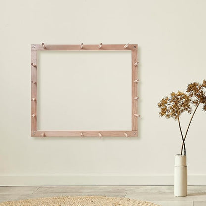 WILLOWDALE Wooden Warping Board，5.7 Yard Warping Frame for Weaving Loom Kit, Yarn Loom Knitting Kit, Wood Knitting Loom Kit for Adults, Adjustable Weaving Kit for Beginner, Arts & Crafts Supplies