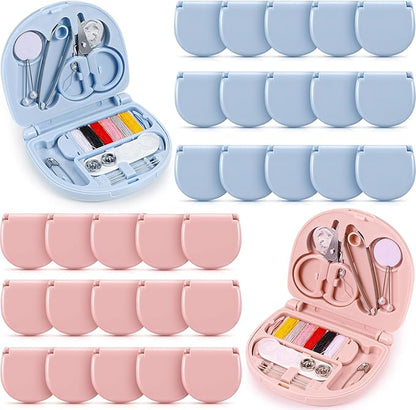 Yuxung 50 Pieces Mini Travel Sewing Kit Basic Portable Emergency Sewing Repair Kit in Bulk with Threads Scissors Needles for Beginner Traveler Hotel Charity Homeless