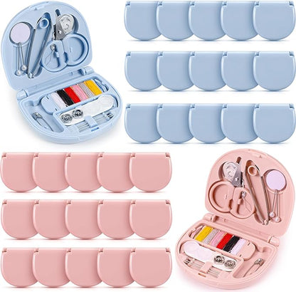 Yuxung 80 Pieces Mini Travel Sewing Kit Basic Portable Emergency Sewing Repair Kit in Bulk with Threads Scissors Needles for Beginner Traveler Hotel Charity Homeless