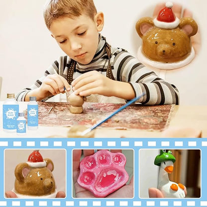 100ml Air Dry Clay Glaze, Air Dry Clay Varnish Can Not Only Used to Prevent Clay Cracking, Scratches, and Wear, It Can Also Having a Gloss Glaze Effect (Gloss)