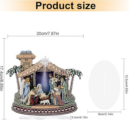 Tontut Diamond Painting Desktop Decorations for Religious Family Gatherings 5D DIY Special Diamond Art Decoration Set for Adults, Office Desktop or Christmas Holiday Display Crafts