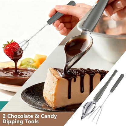 Stainless Steel Double Boiler Melting Pot with Heat Resistant Handle, Large Capacity Chocolate Melting Pot for Butter Candy Butter Cheese, Candle Making (600/1600ML)