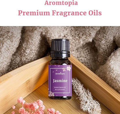 Floral Fragrance Oils, Aromtopia Flowers Essential Oils for Diffusers for Home, 6x10ml, Fragrance Oil for Candle Soap Making, Lavender, Rose, Gardenia, Cherry Blossom, Jasmine, Neroli