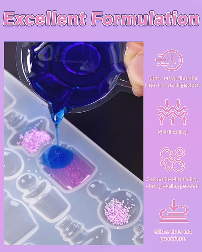 ButiResin 2000g UV Resin, UV Resin Clear - Fast Curing, Crystal Clear, Odourless, Low Viscosity & Hard Type, UV Resin Kit for DIY Jewelry Making, Casting, and Coating Crafts