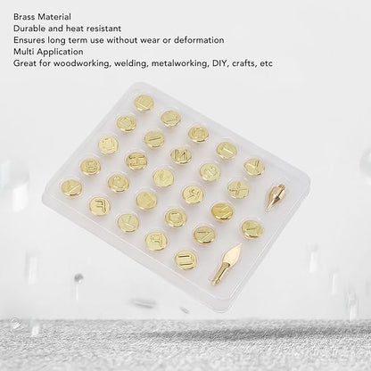 Wood Burning Letter Kit, Woodburning Tips Wood Burning Accessories Alphabet Carving Tip with 26 Letters for Embossing and Carving Crafts
