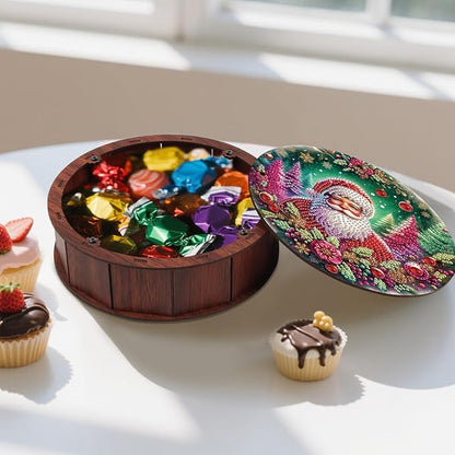 DIY diamond painting fruit bowl storage box, Santa Claus rhinestone decoration tray handmade set, for desktop item storage, multifunctional creative craft gift