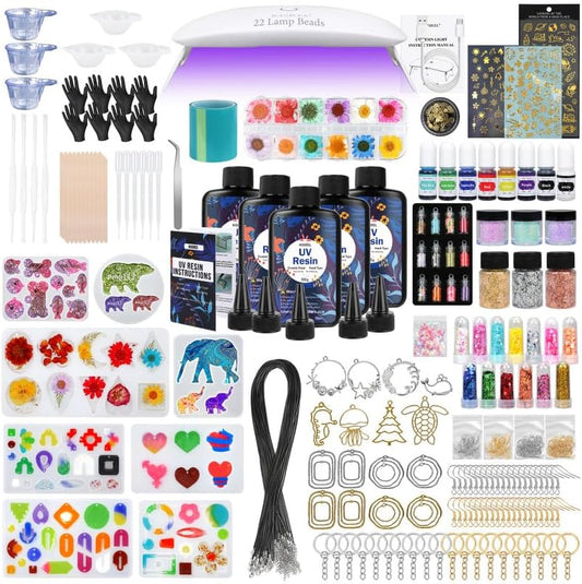 KISREL UV Resin Jewelry Making Kit, 500g Crystal Clear UV Resin by KISREL