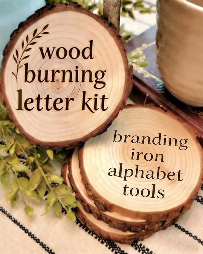 1/2" 26 Pcs Wood Burning Alphabet Letter Kit, Wood Burning Kit with Lowercase Letters Stamps for Woodwoking Leather Crafting, Personalization Tips Set Gift for DIY, Birthday and Christmas