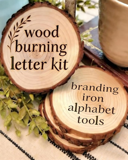 1/2" 26 Pcs Wood Burning Alphabet Letter Kit, Wood Burning Kit with Lowercase Letters Stamps for Woodwoking Leather Crafting, Personalization Tips Set Gift for DIY, Birthday and Christmas