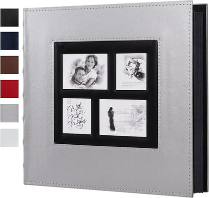 RECUTMS Photo Album Self Adhesive, Magnetic Self-Stick Scrapbook Album Holds 3x5 4x6 5x7 6x8 8x10 Pictures 60 Pages Black Inner Page for Family Wedding Baby Birthday Anniversary