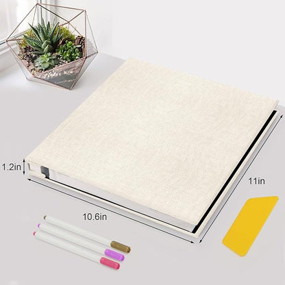 Zesthouse Photo Album Self Adhesive Pages, 60 Pages Magnetic Scrapbook Albums with Sticky Page, Photos Album Holds 8x10 & 5X7 & 4x6 & 6x8 & 3x5, Large Picture Book Ideal Gift for Family Wedding Baby