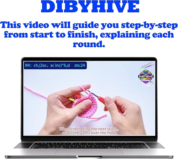 DIBYHIVE Crochet Kit for Beginners,Complete Video Tutorials,4.7inches Piglet Crochet Set,Includes Explanations of Basic Crochet Stitches